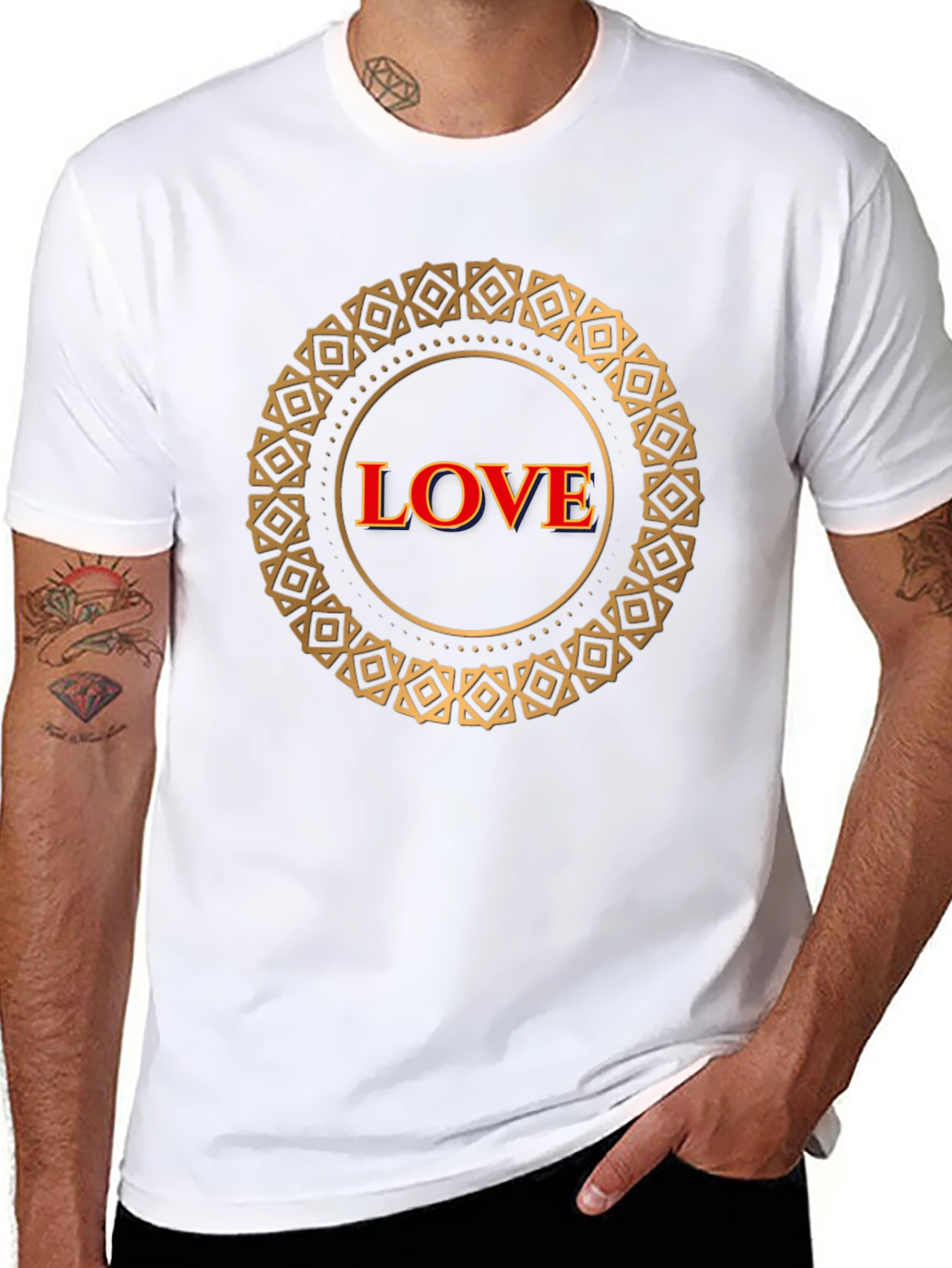 Love Mandala Graphic Black T-Shirt