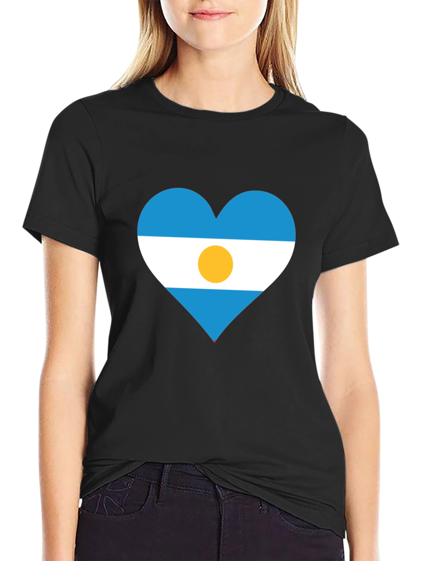 Argentina Heart Flag T-Shirt - Show Your Pride!