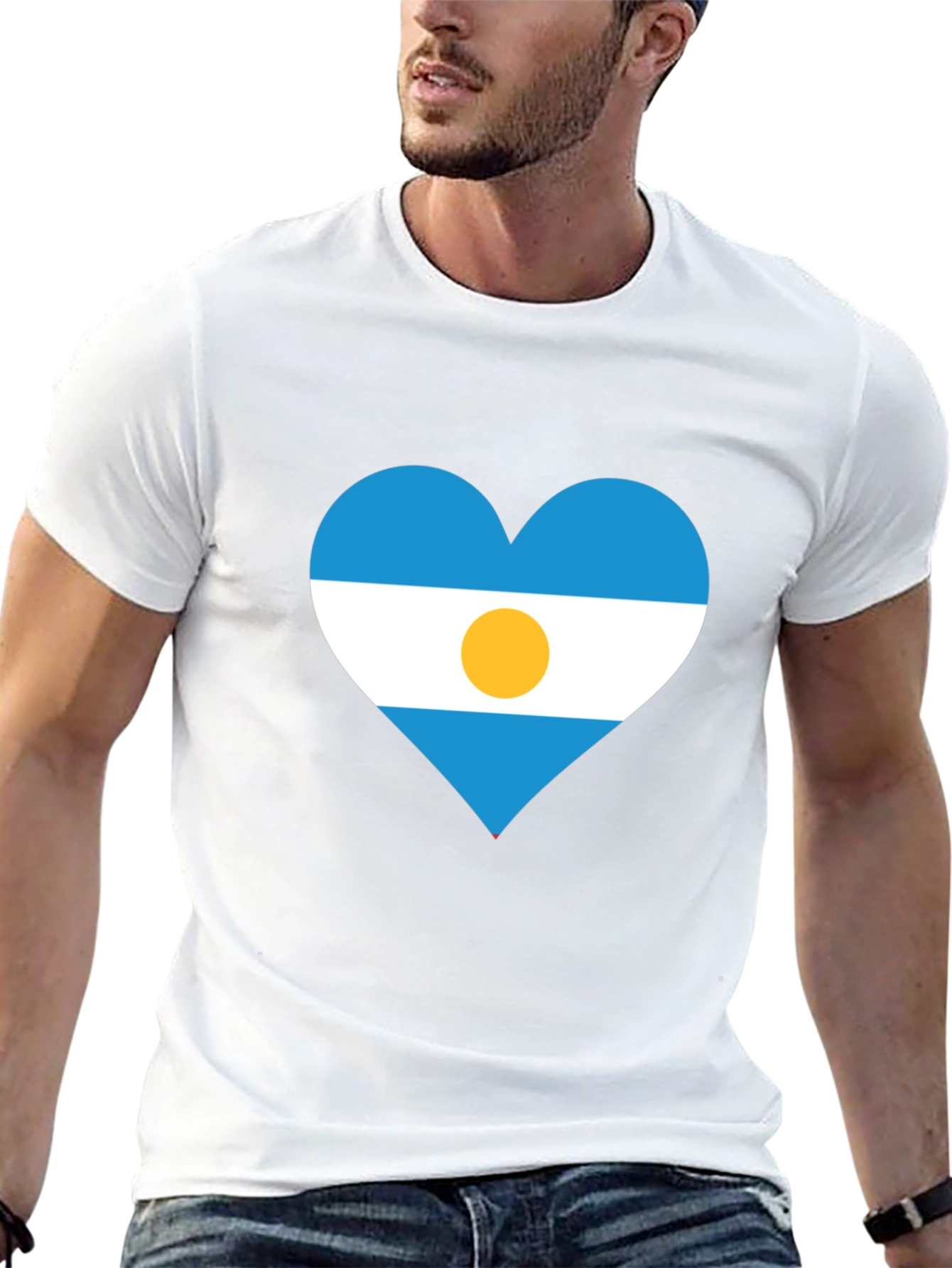Argentina Heart Flag T-Shirt - Show Your Pride!