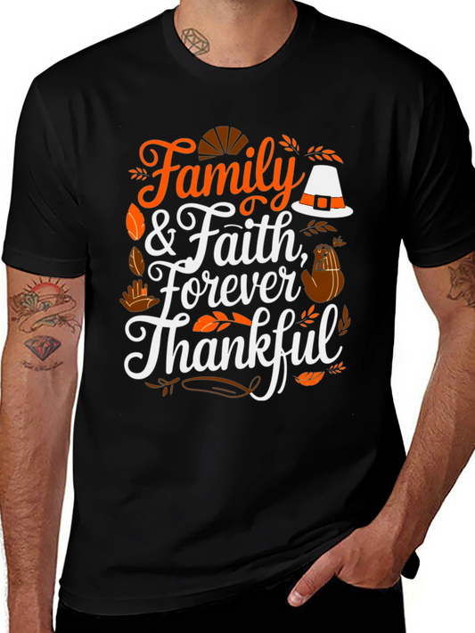 Family & Faith Thanksgiving T-Shirt - Forever Thankful