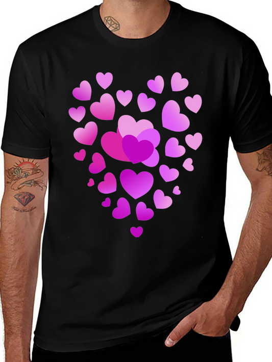 Heart Print Black T-Shirt