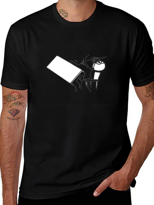Humorous Meme Graphic Print Black T-Shirt