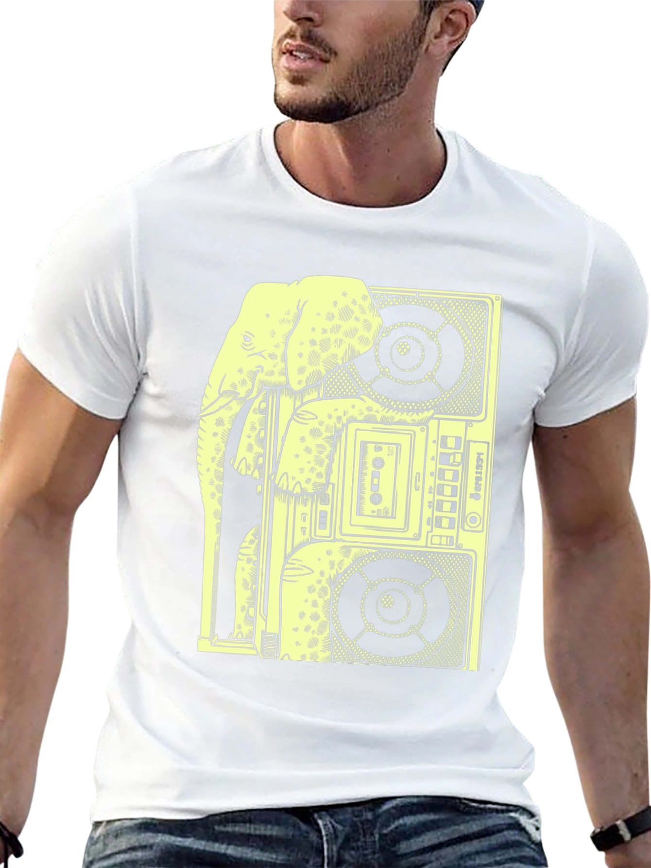 Elephant Boombox Graphic Tee - Cool & Quirky!