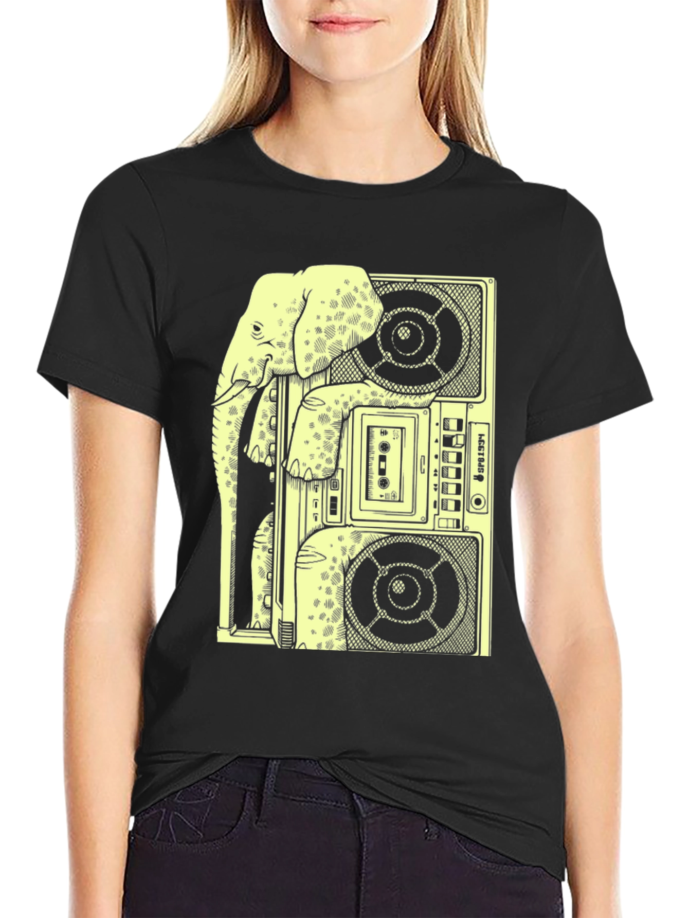 Elephant Boombox Graphic Tee - Cool & Quirky!