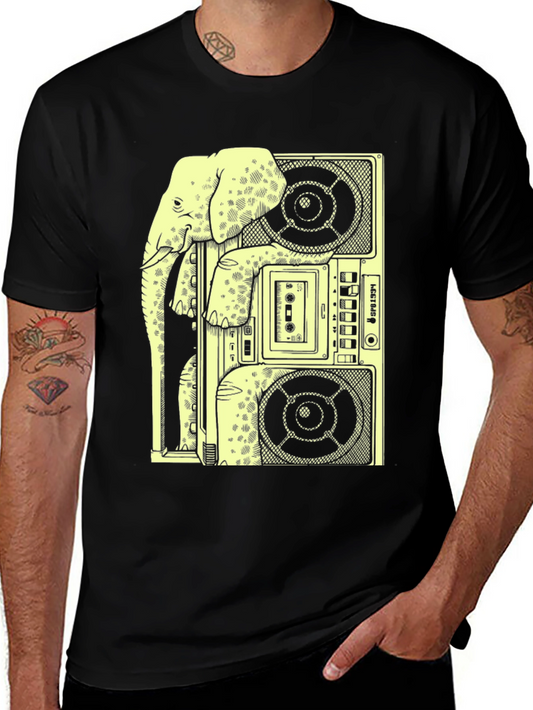 Elephant Boombox Graphic Tee - Cool & Quirky!