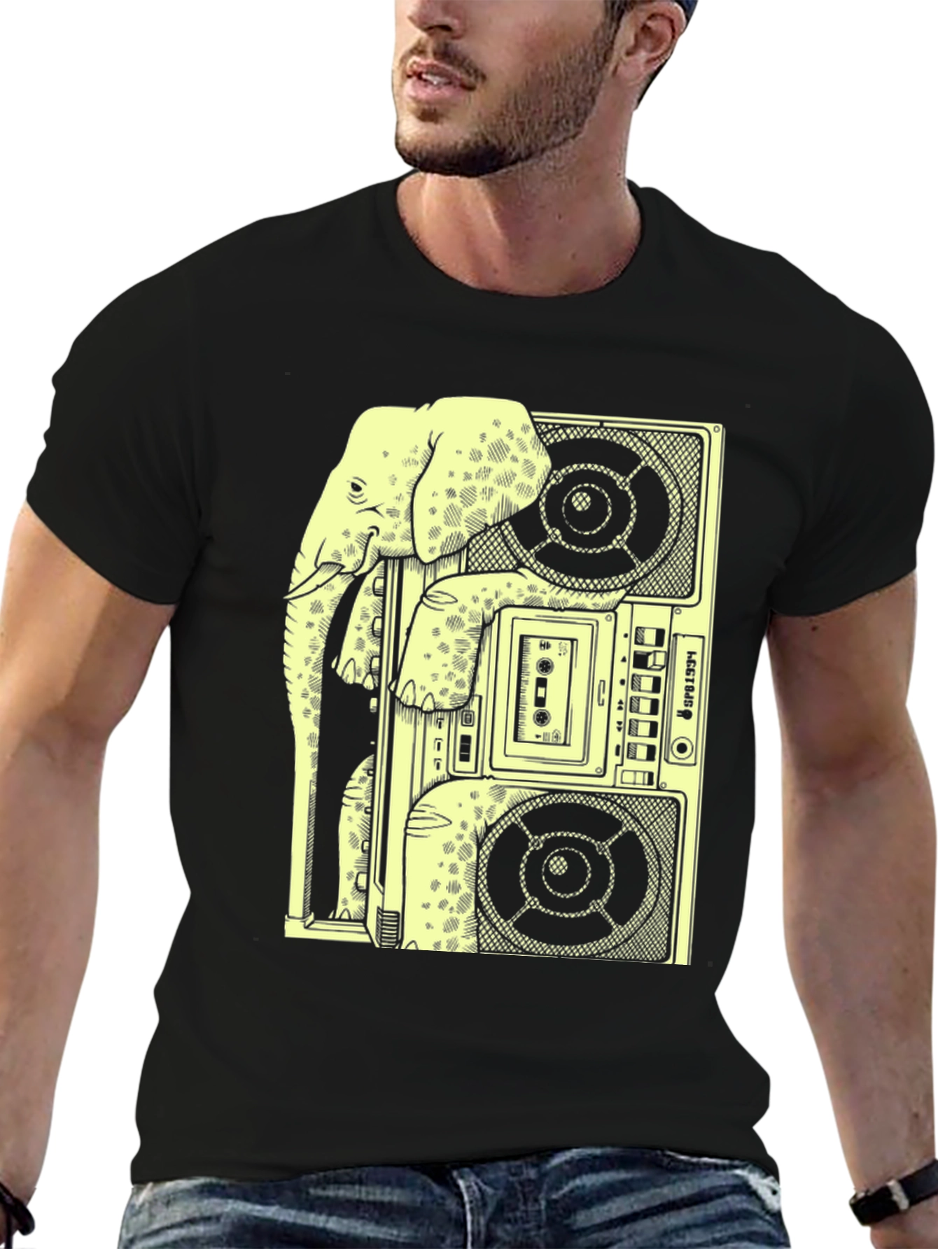 Elephant Boombox Graphic Tee - Cool & Quirky!