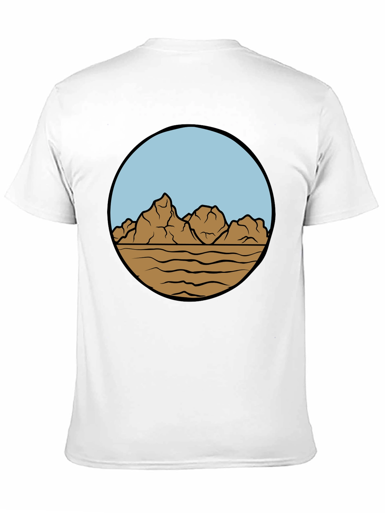 Mountain Landscape Graphic Tee - Stylish Black Cotton T-Shirt