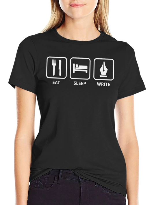 Eat Sleep Write Black T-Shirt