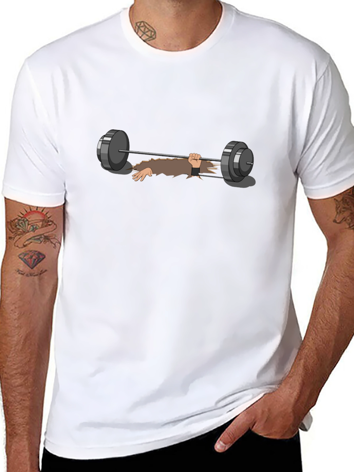 Weightlifting Zombie Graphic Tee - Black