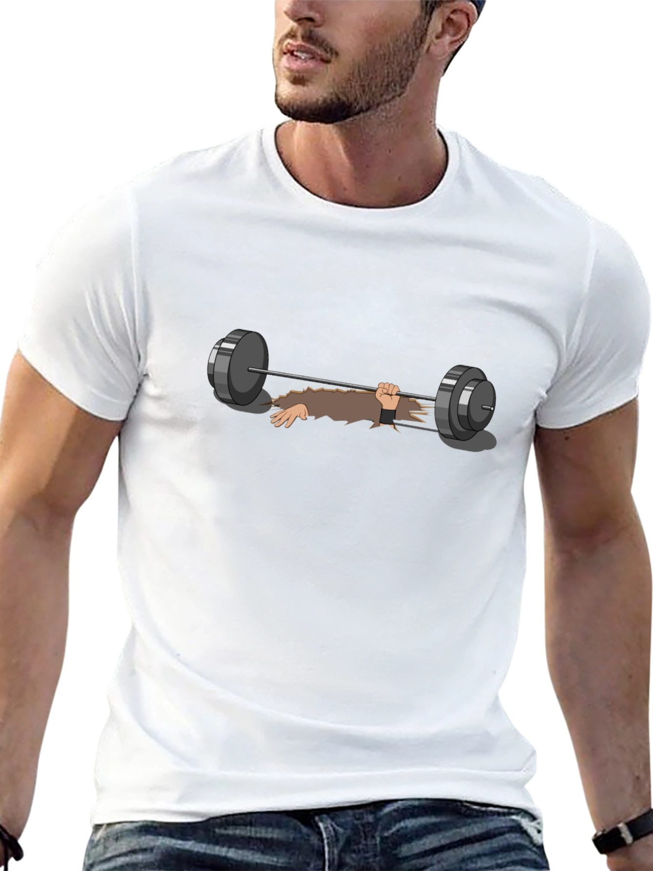 Weightlifting Zombie Graphic Tee - Black