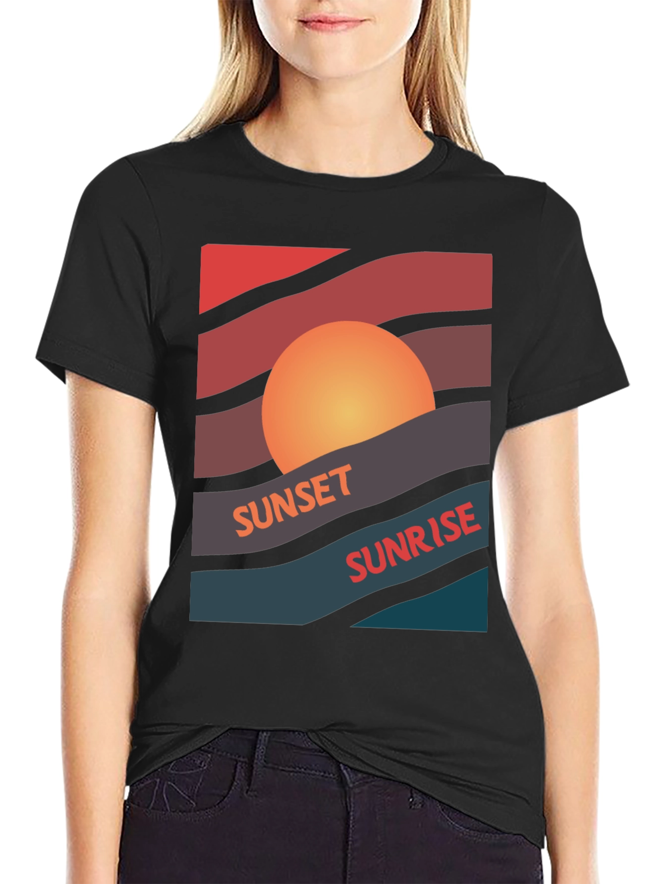 Sunset Sunrise Graphic Tee - Retro Style