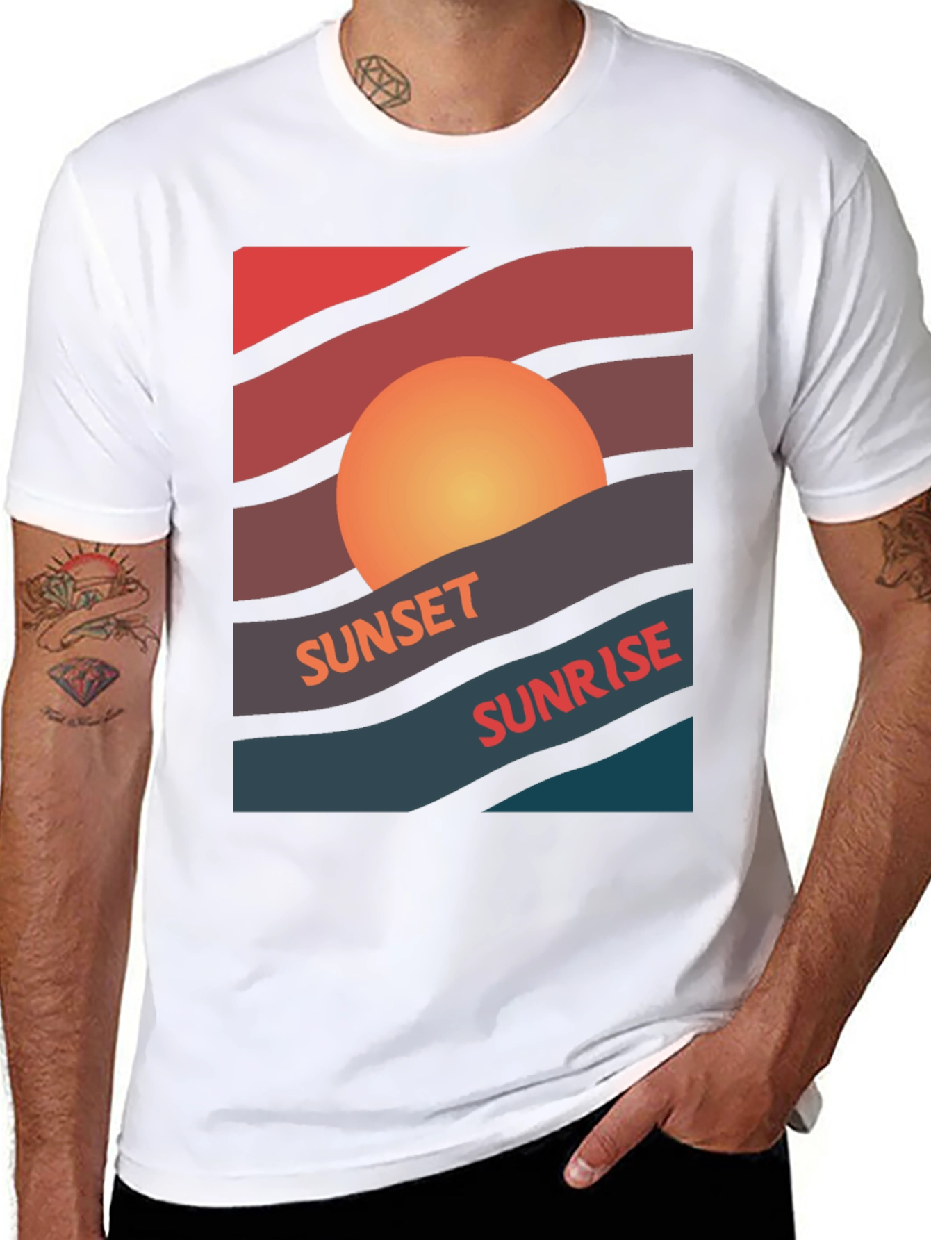 Sunset Sunrise Graphic Tee - Retro Style