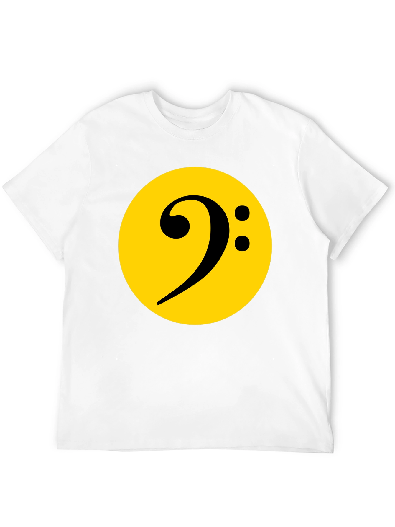 Bass Clef Graphic Tee - Black Cotton Music Shirt