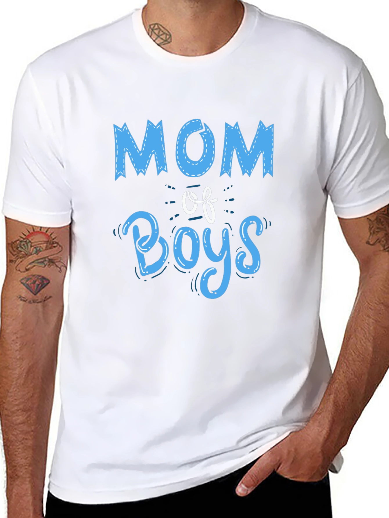 Mom of Boys Graphic Tee - Black Crewneck