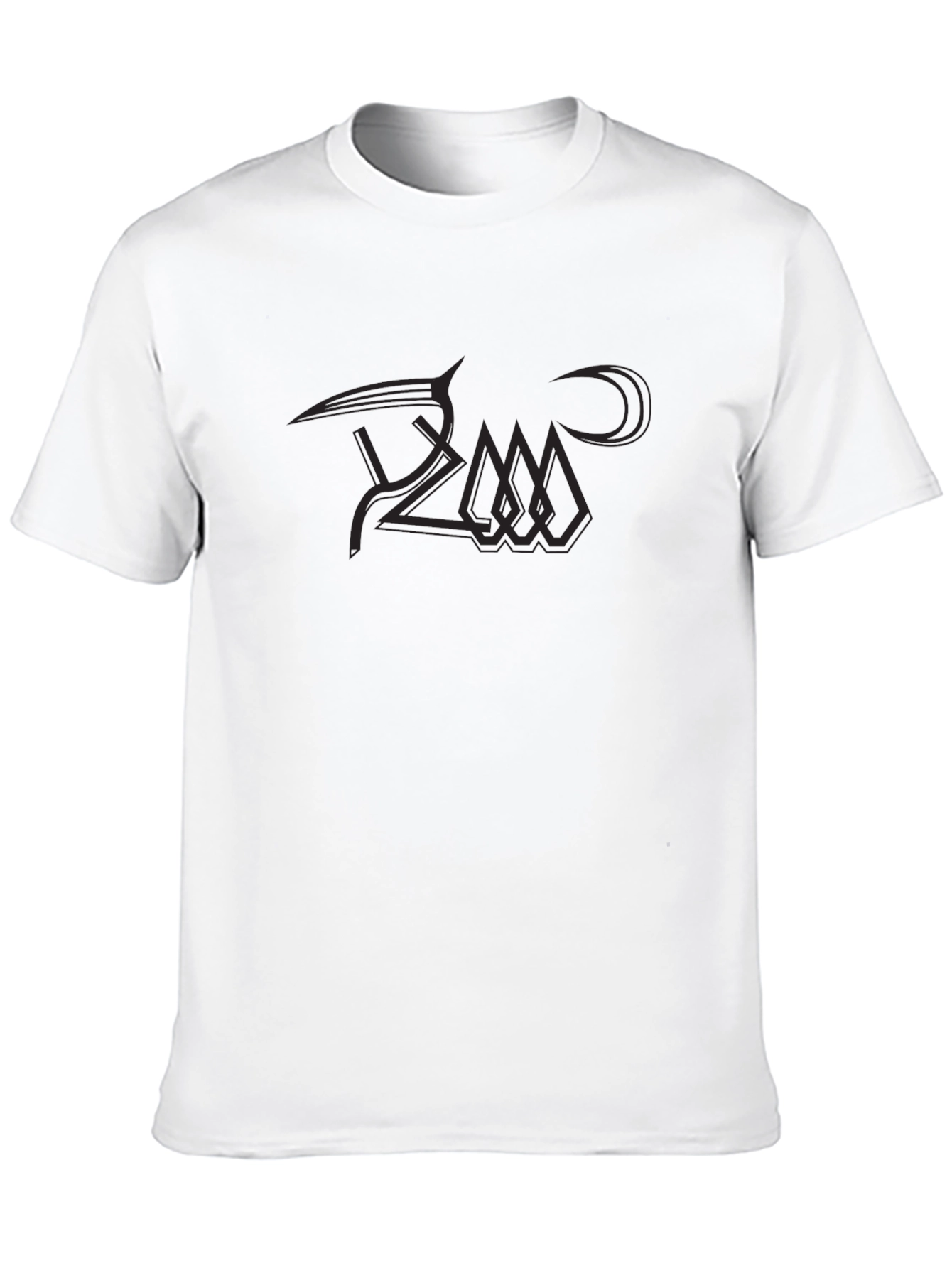 Modern Graphic Print Black T-Shirt