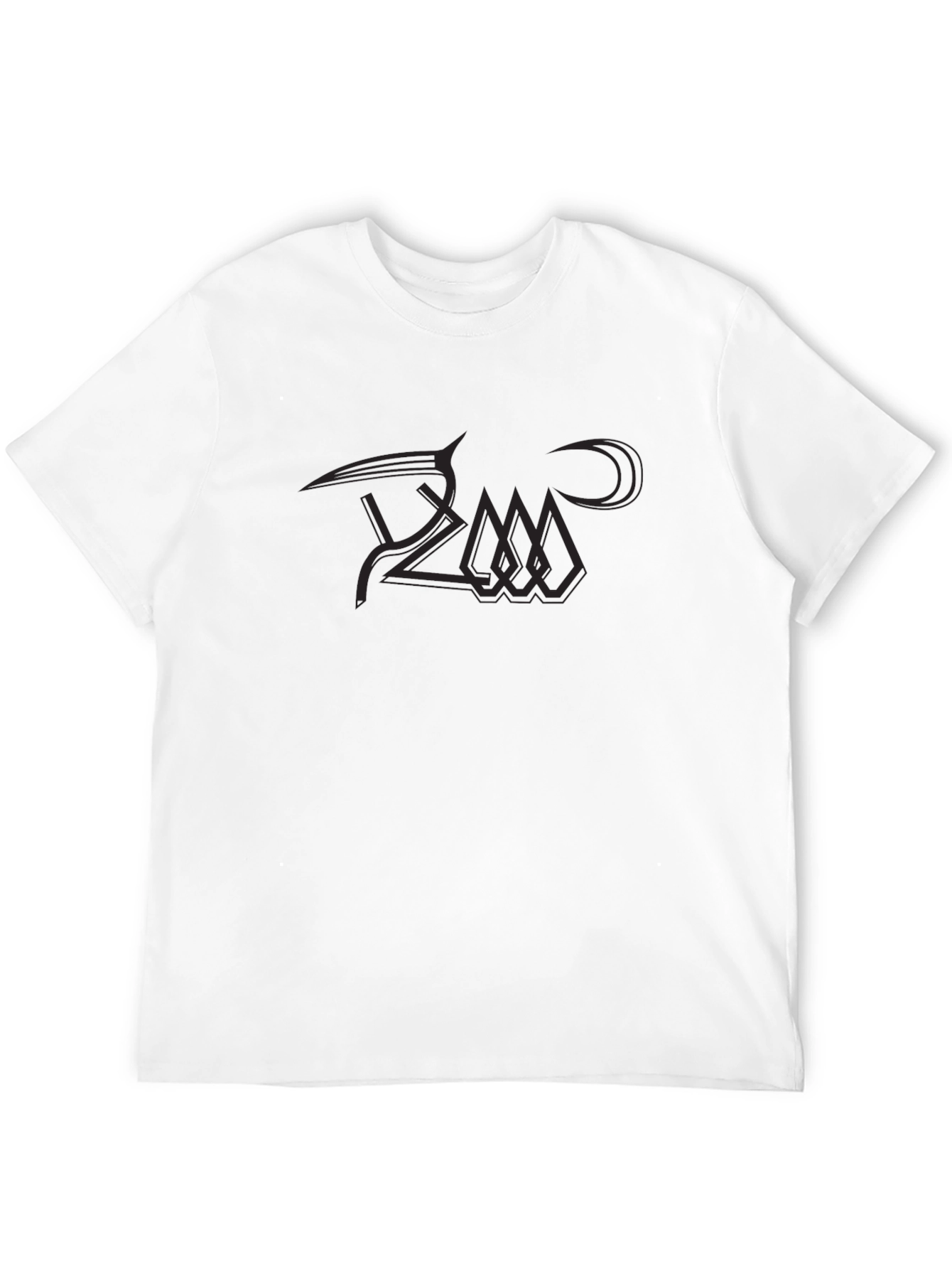 Modern Graphic Print Black T-Shirt