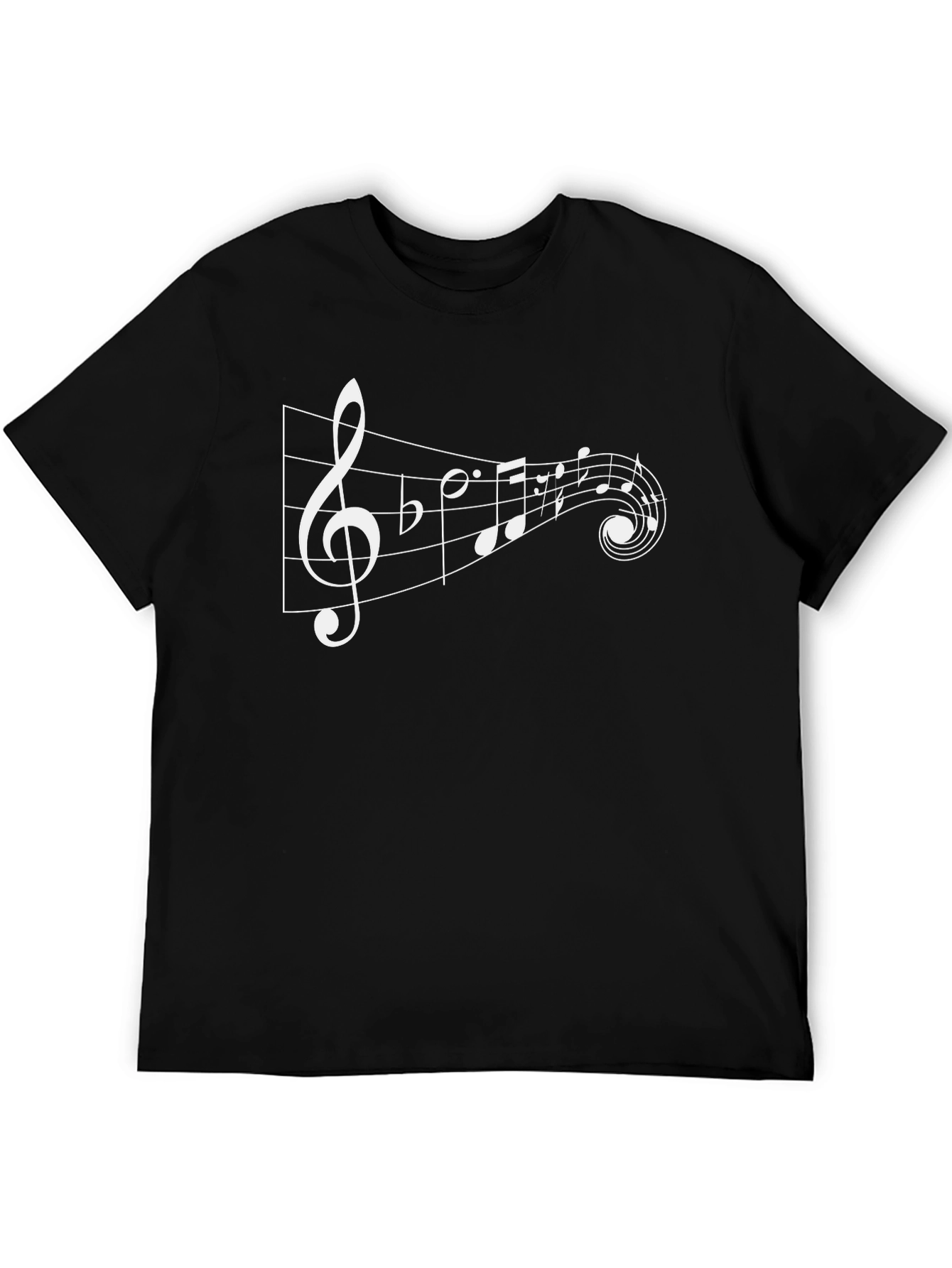 Musical Notes Graphic Black T-Shirt