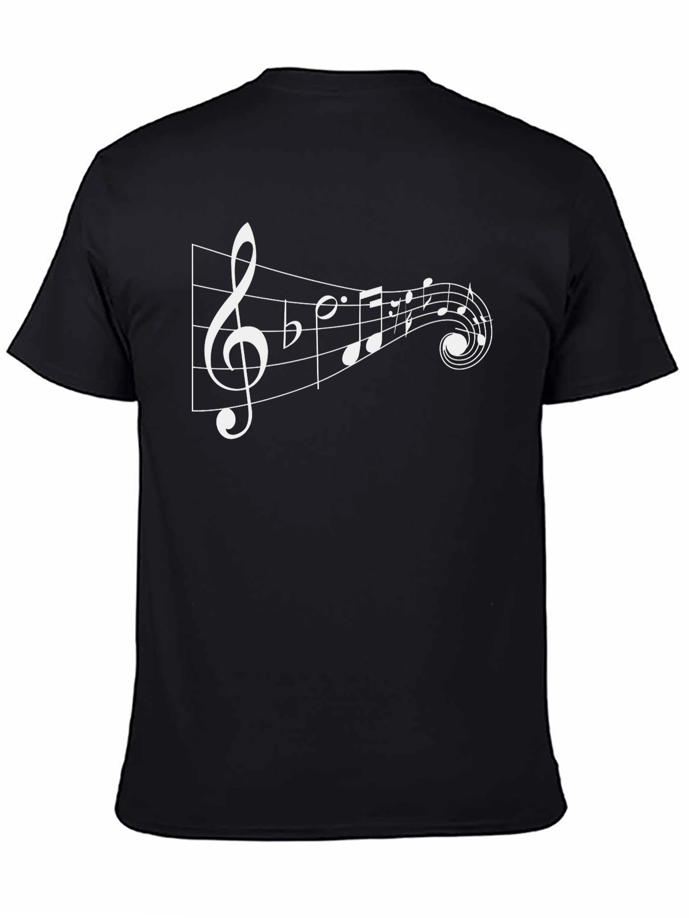 Musical Notes Graphic Black T-Shirt
