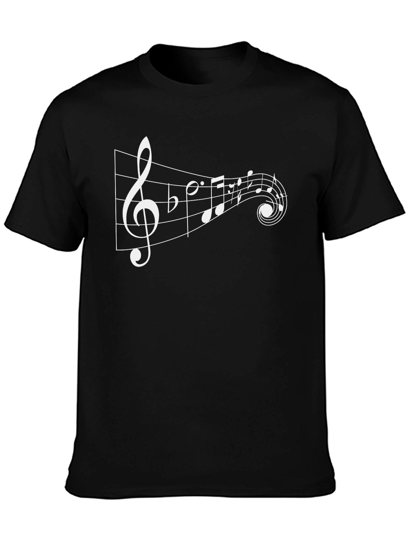 Musical Notes Graphic Black T-Shirt