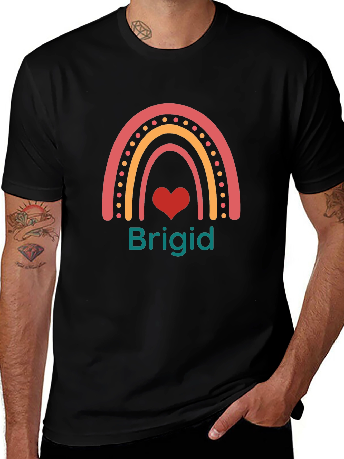 Brigid Rainbow Heart Personalized T-Shirt