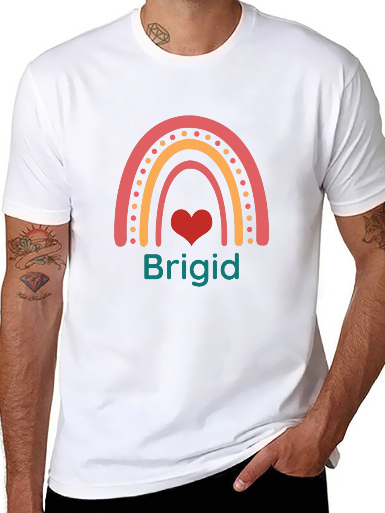 Brigid Rainbow Heart Personalized T-Shirt