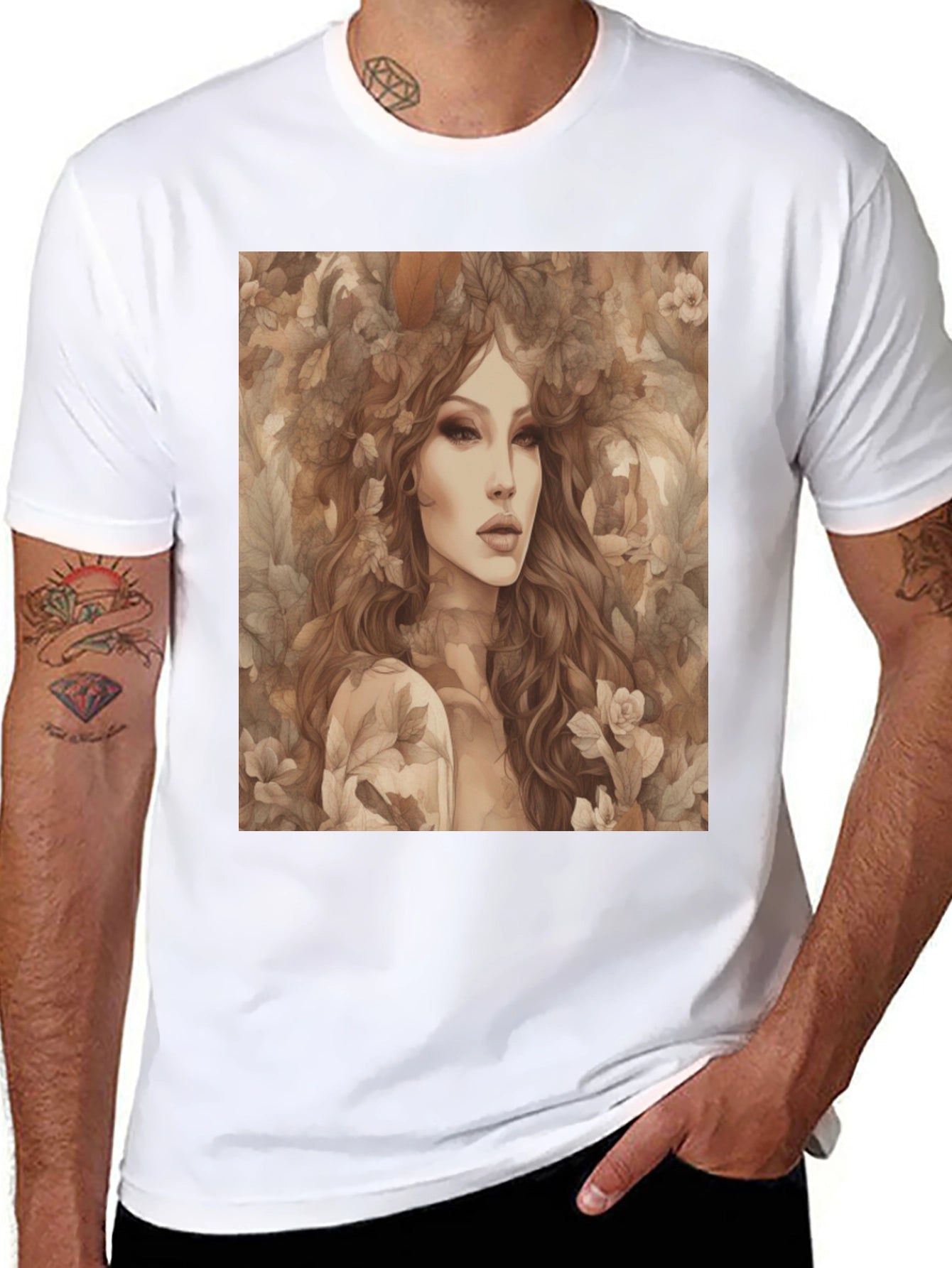 Nature Portrait Graphic Tee - Black Unisex