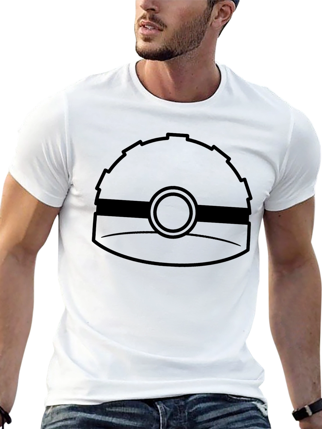 Hard Hat Graphic Tee - Black Crew Neck