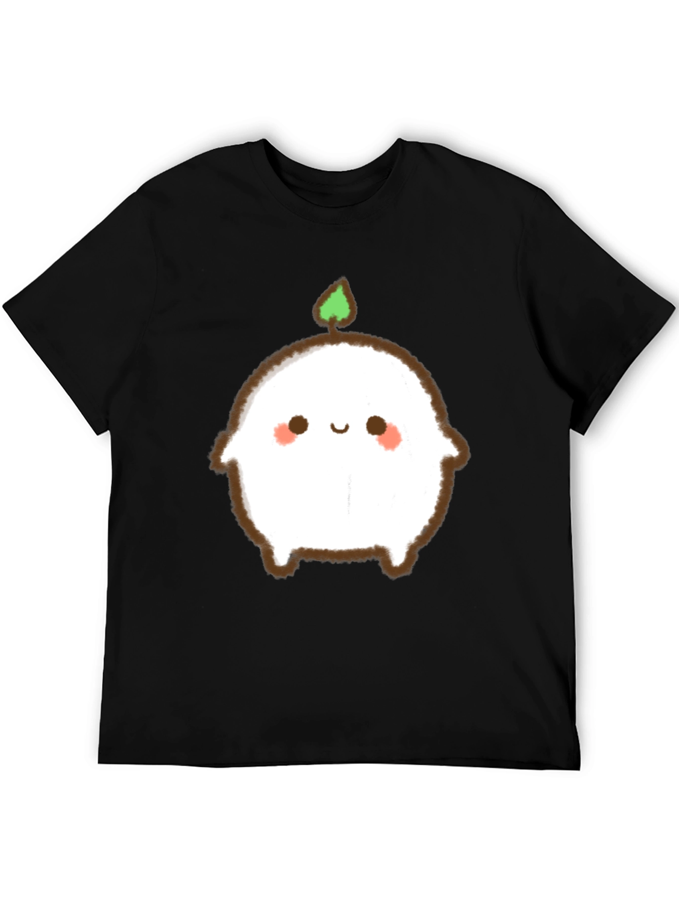 Cute Sprout Character Black T-Shirt