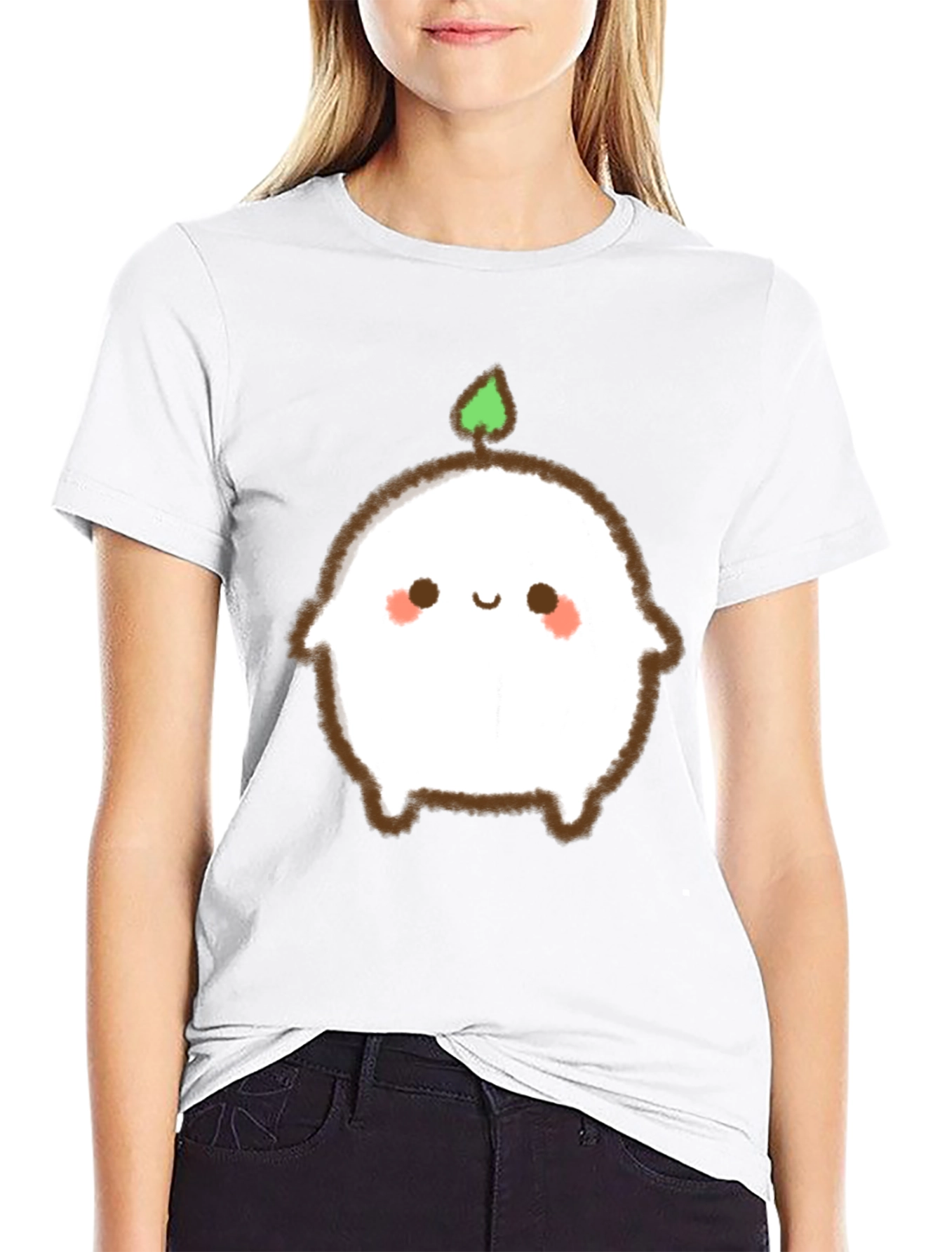 Cute Sprout Character Black T-Shirt