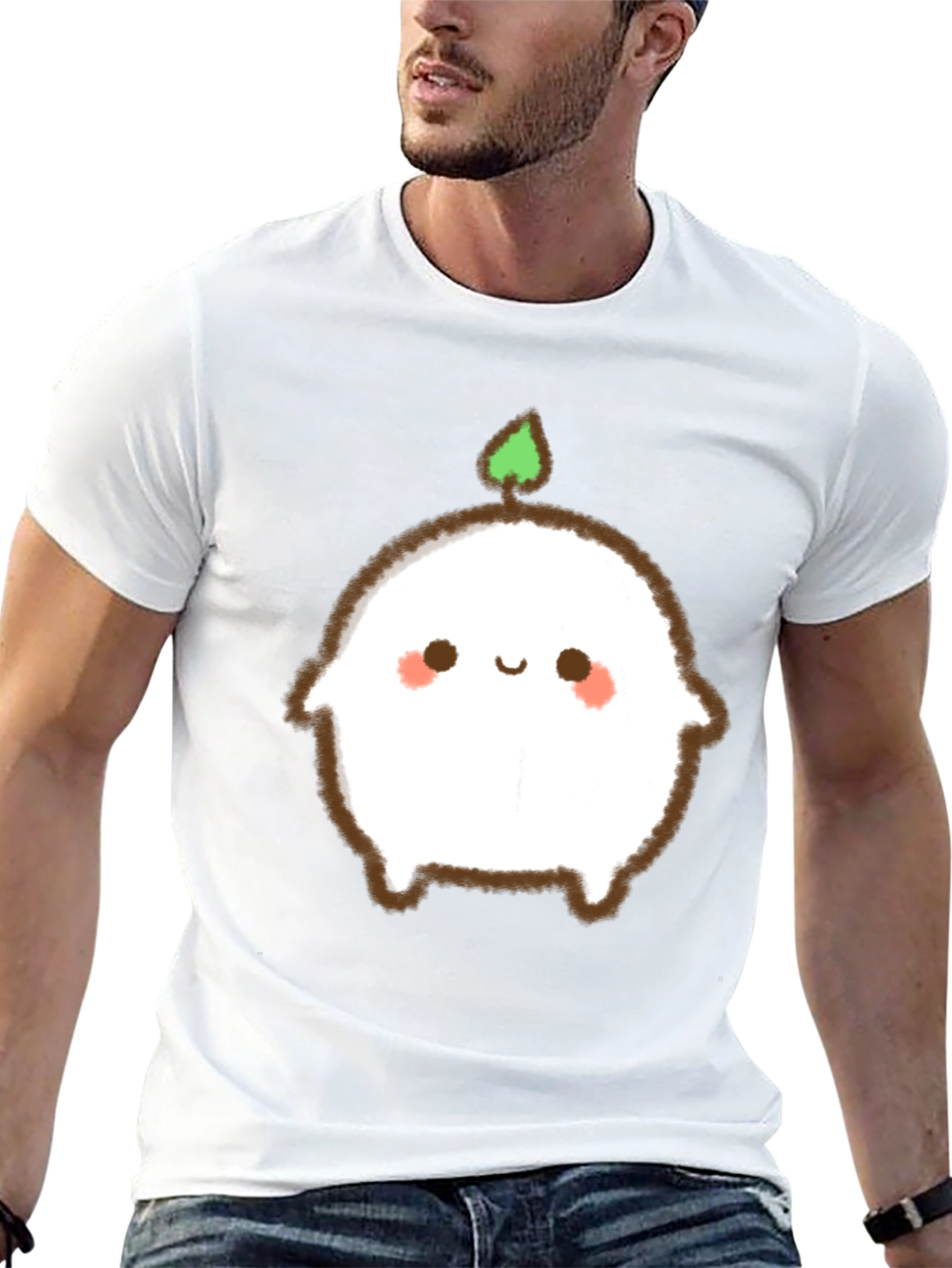Cute Sprout Character Black T-Shirt