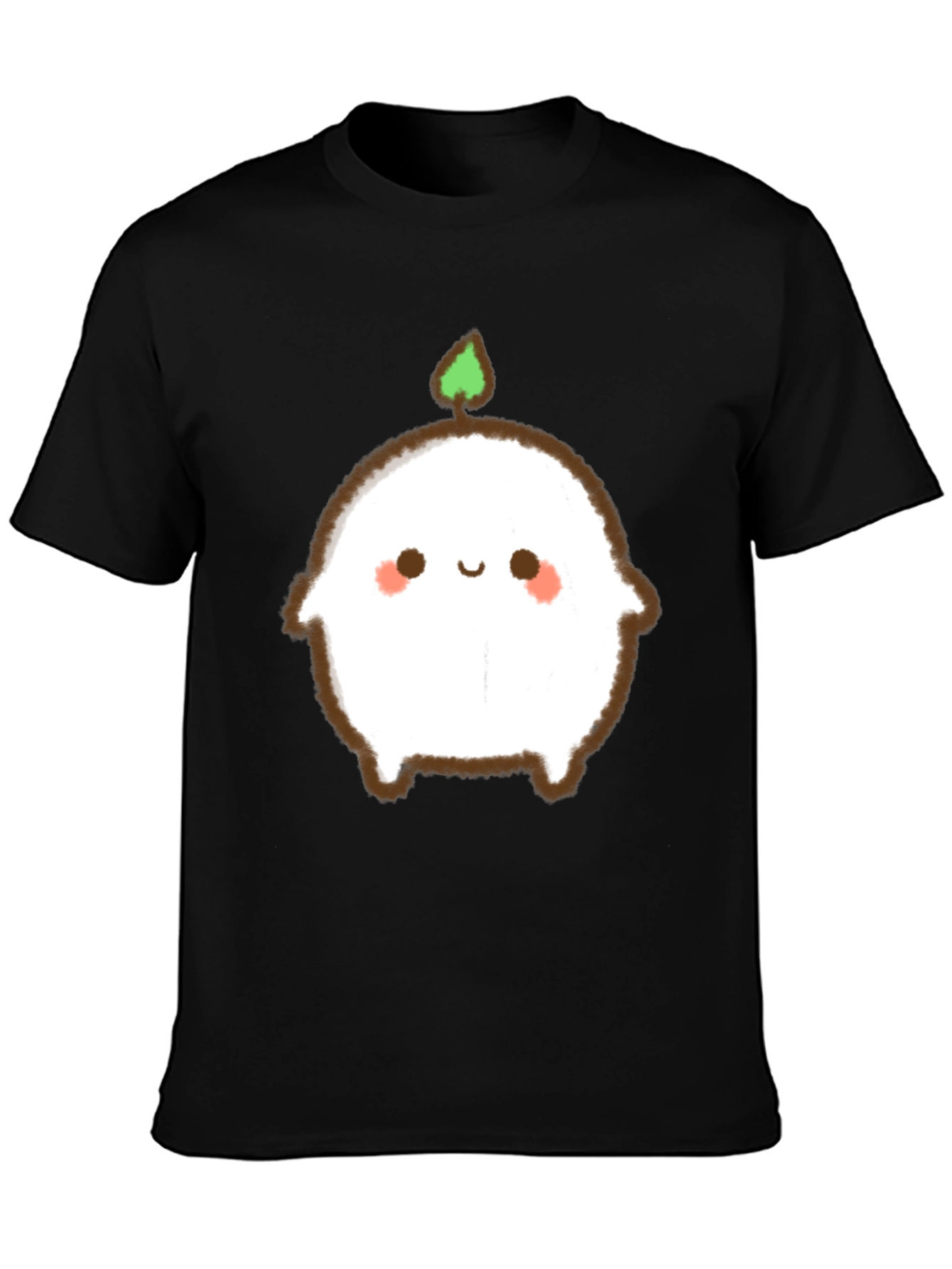 Cute Sprout Character Black T-Shirt