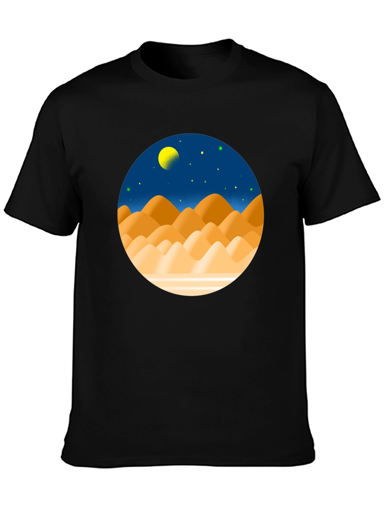 Desert Moon Graphic Tee - Stylish Black T-Shirt