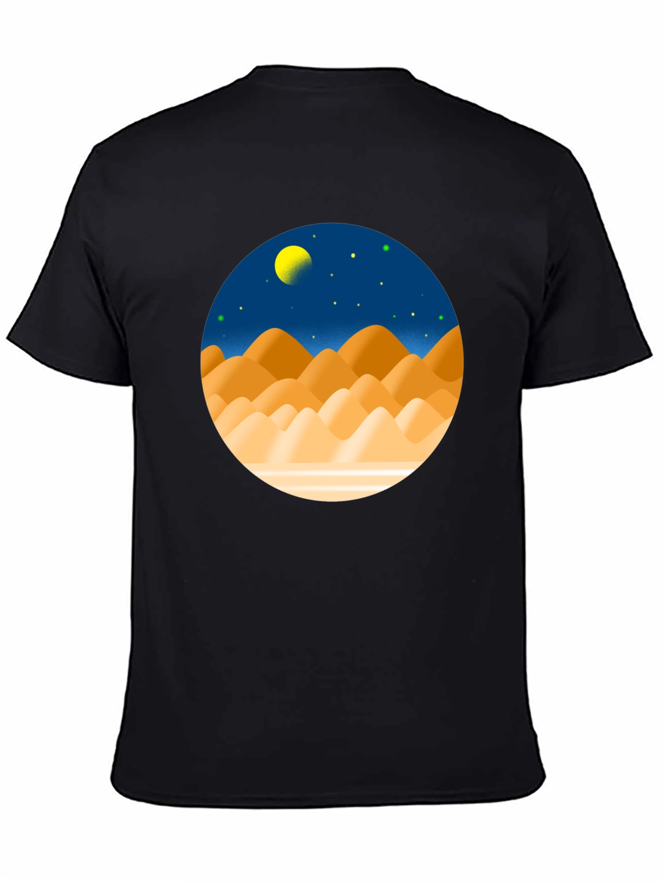 Desert Moon Graphic Tee - Stylish Black T-Shirt