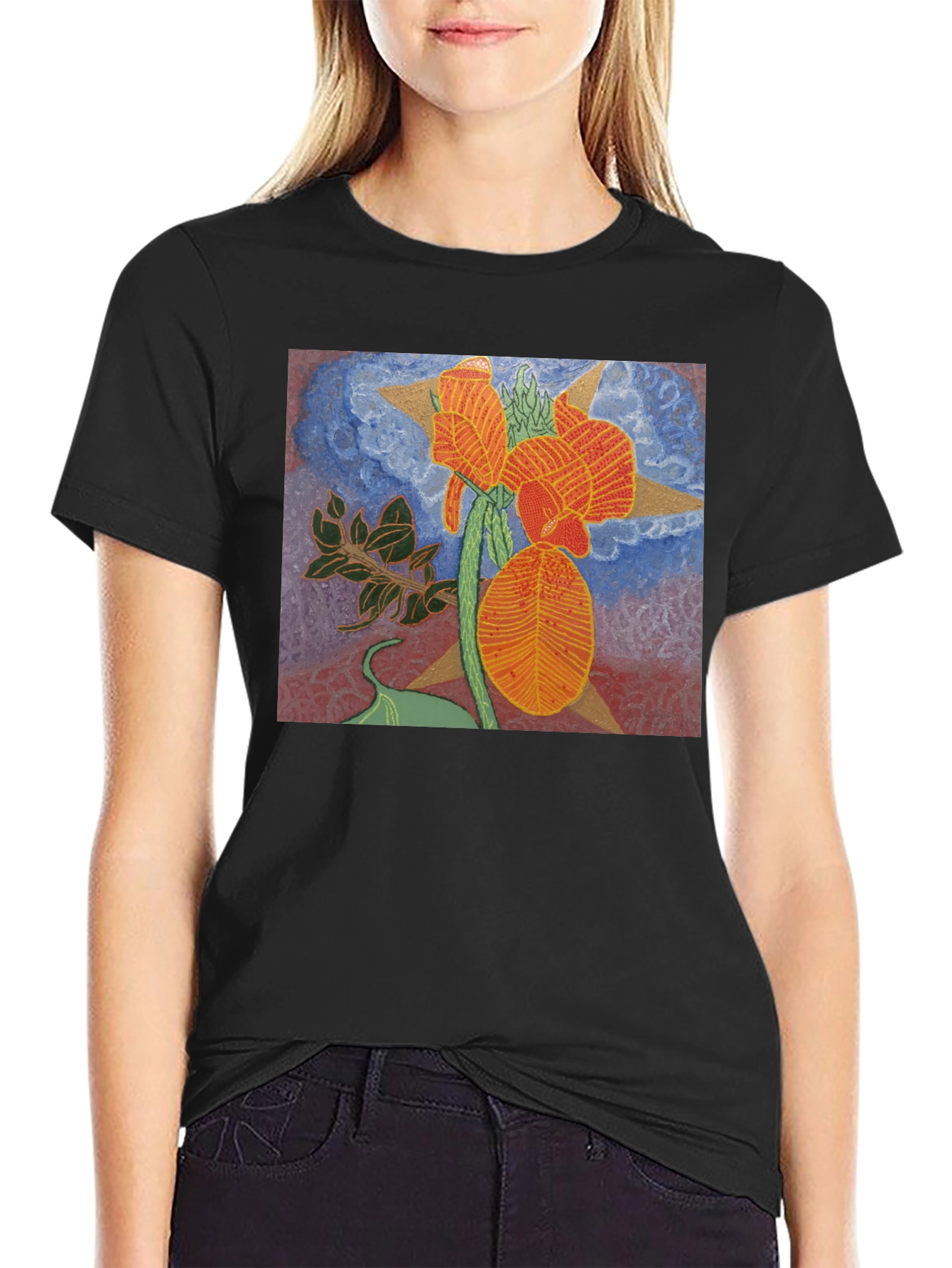 Floral Graphic Tee - Unique Artistic Design
