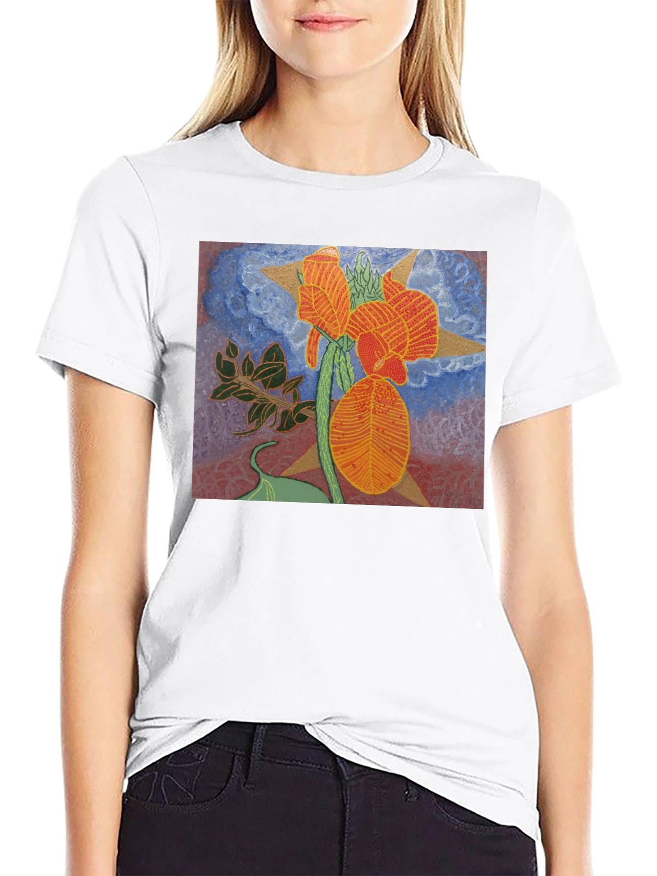 Floral Graphic Tee - Unique Artistic Design
