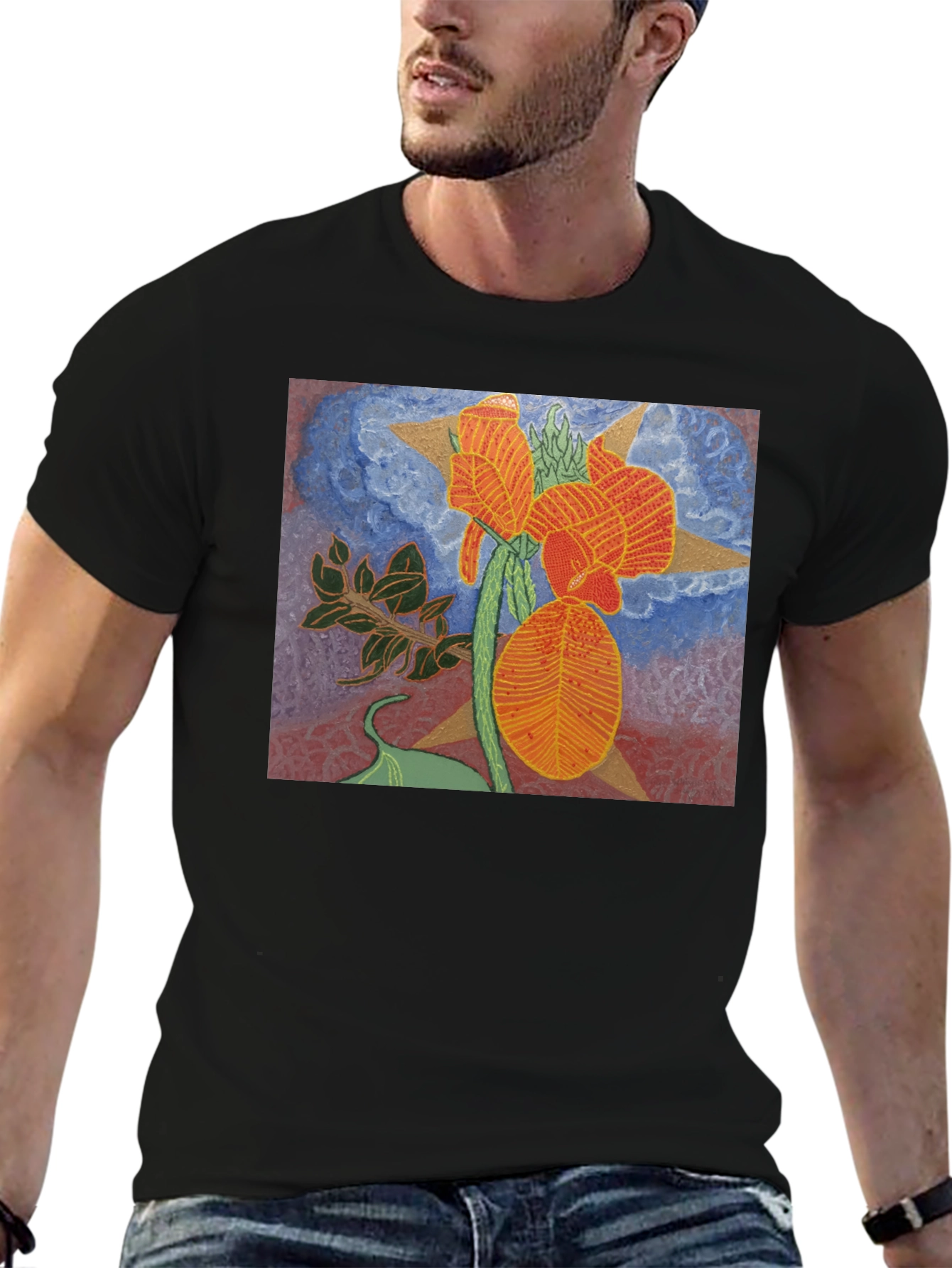 Floral Graphic Tee - Unique Artistic Design