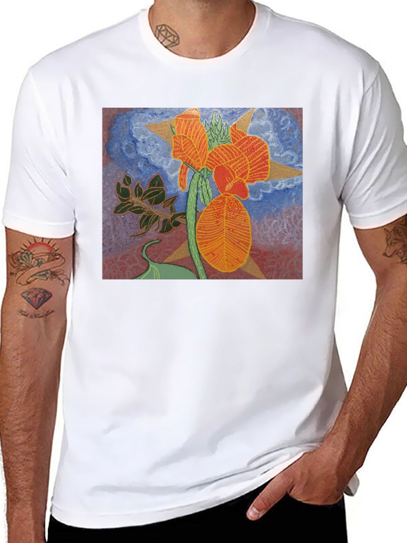 Floral Graphic Tee - Unique Artistic Design