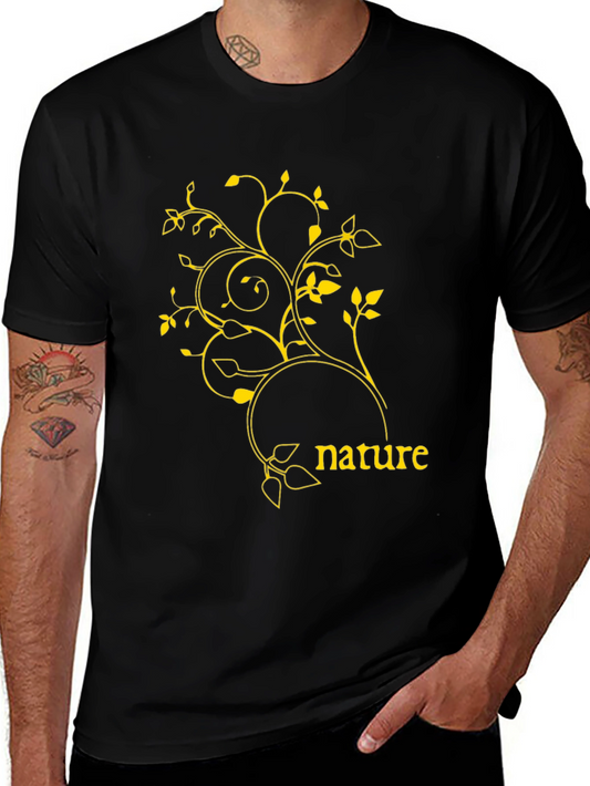 Nature Graphic Tee - Black Casual T-Shirt