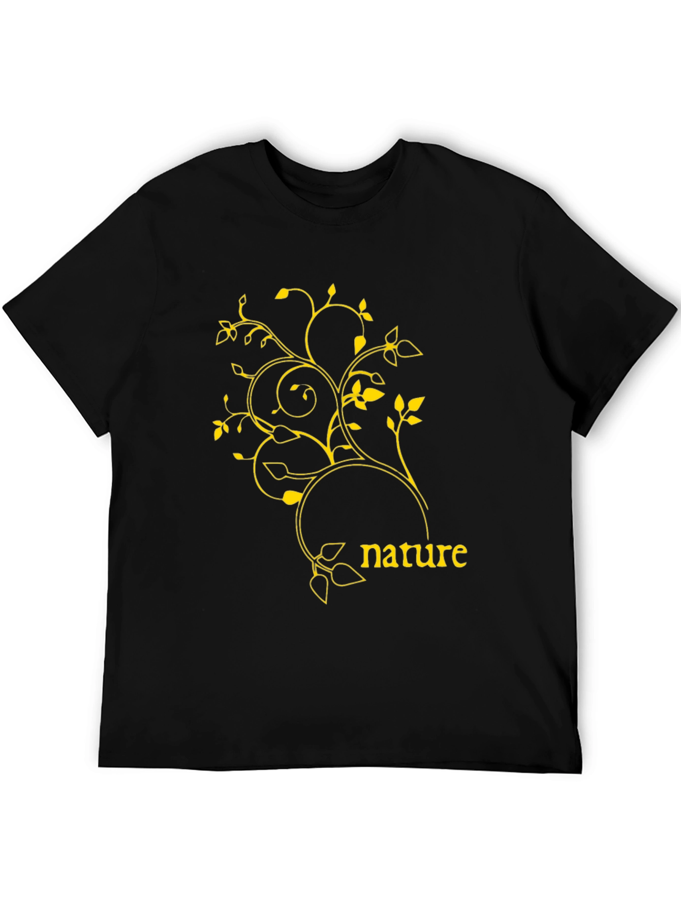 Nature Graphic Tee - Black Casual T-Shirt