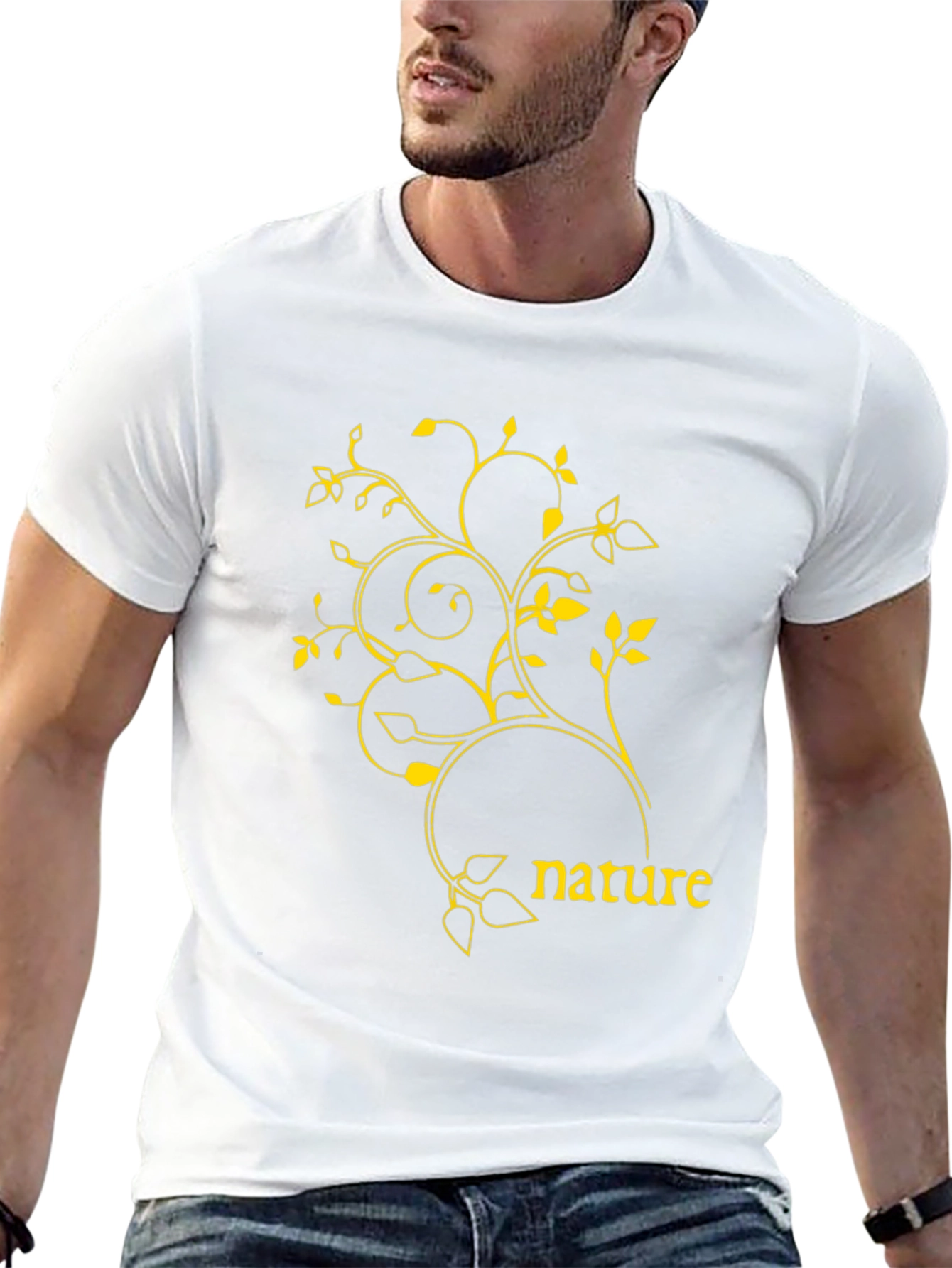Nature Graphic Tee - Black Casual T-Shirt