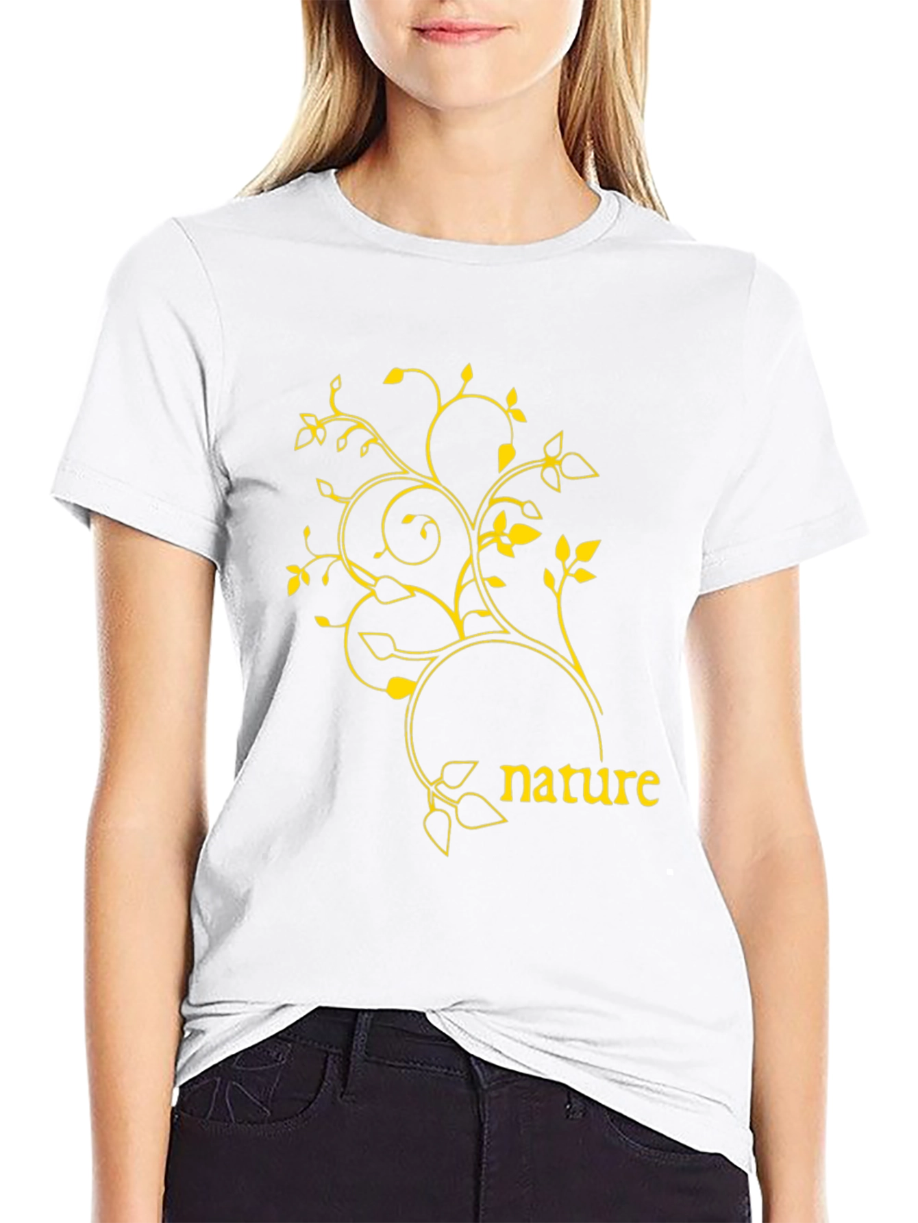 Nature Graphic Tee - Black Casual T-Shirt