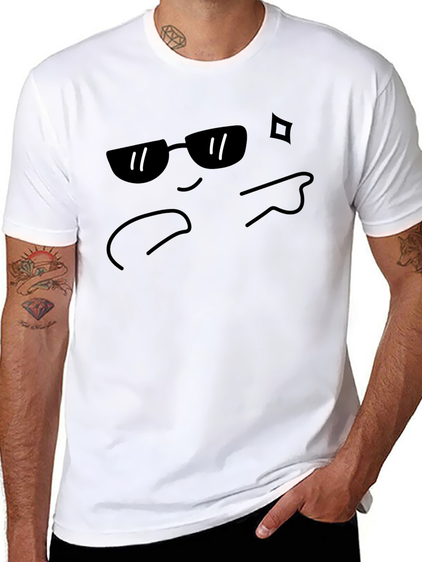 Cool Dude Emoji Black T-Shirt
