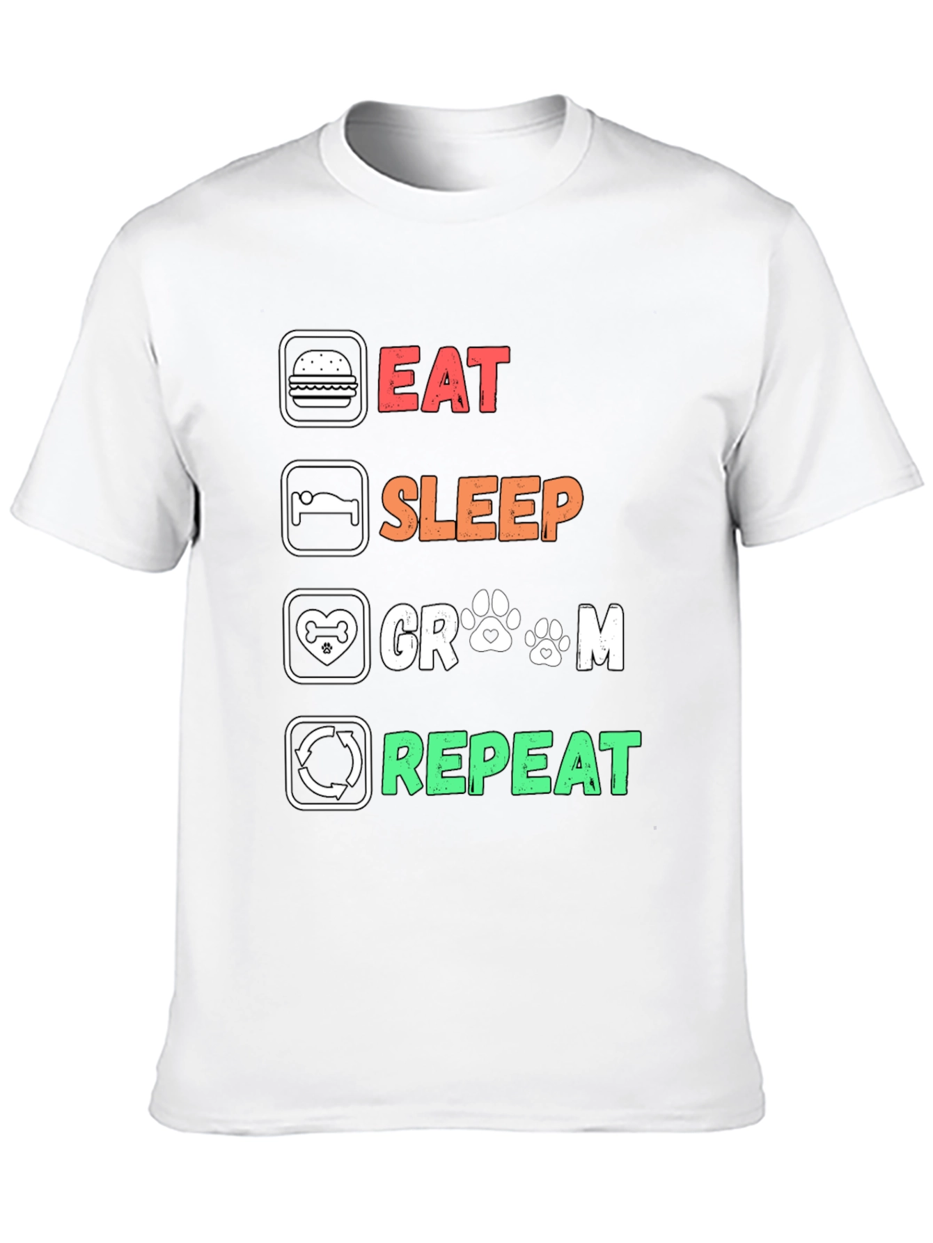 Eat Sleep Groom Repeat Graphic T-Shirt