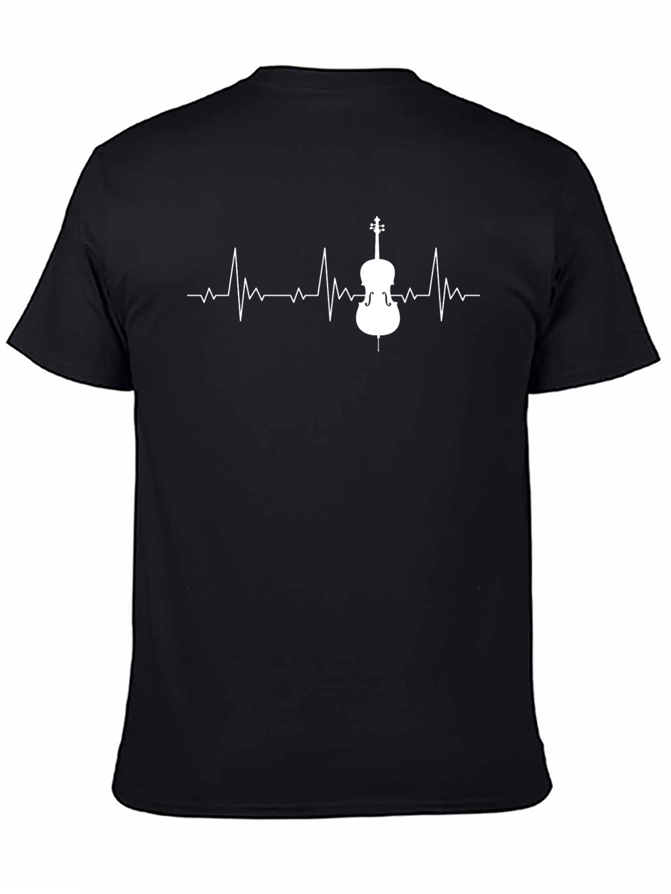 Cello Heartbeat Graphic Tee - Musicians Black T-Shirt