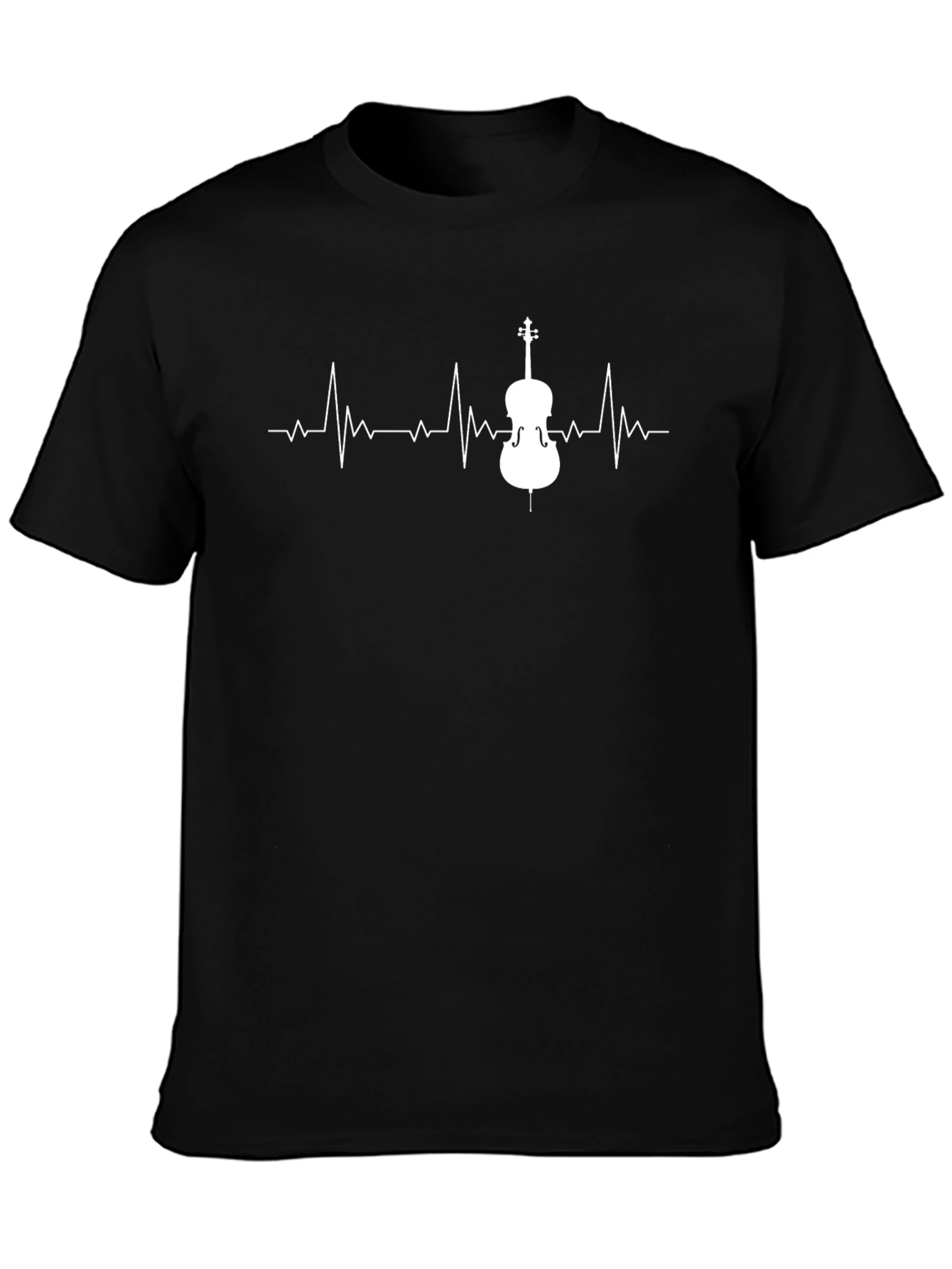 Cello Heartbeat Graphic Tee - Musicians Black T-Shirt