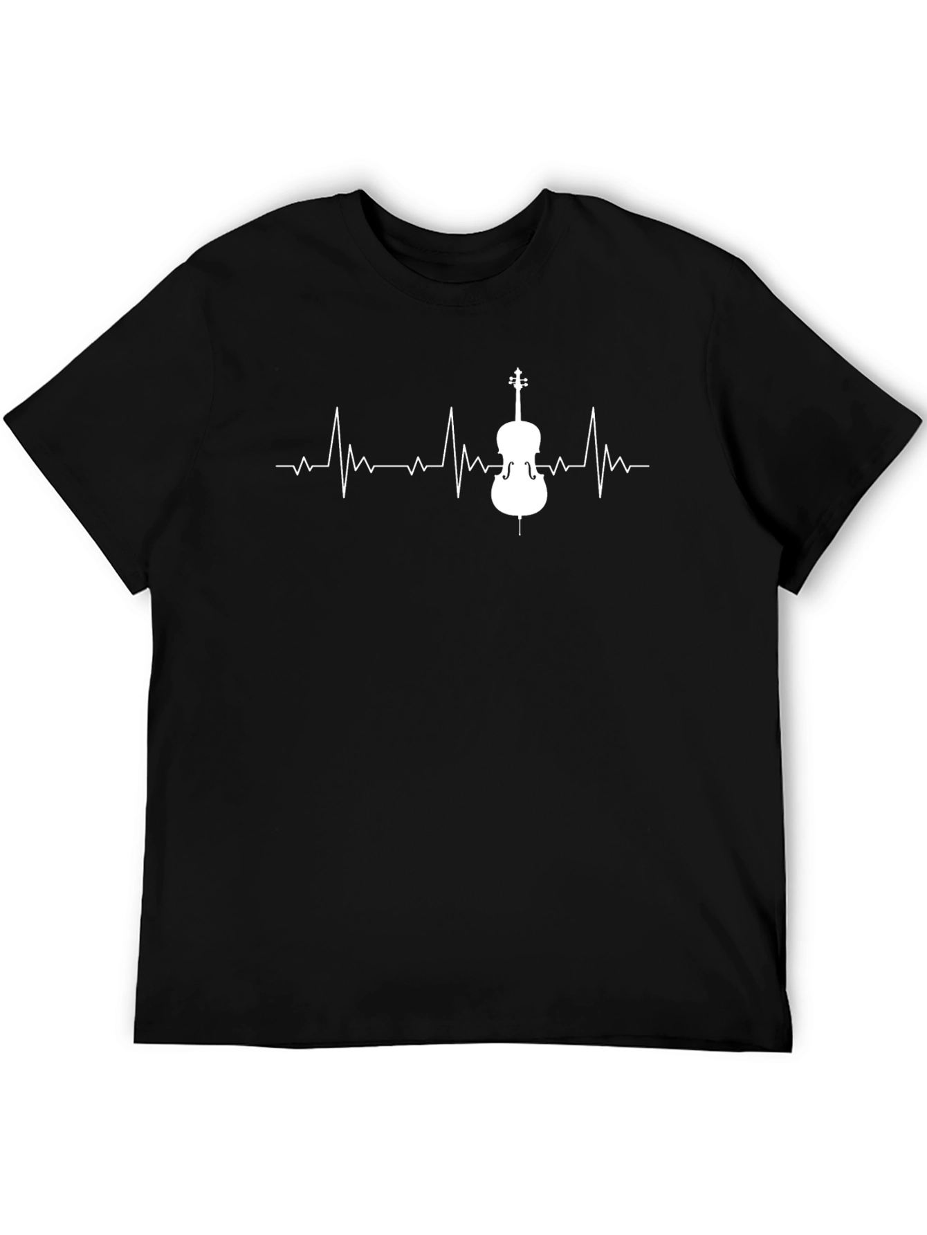 Cello Heartbeat Graphic Tee - Musicians Black T-Shirt