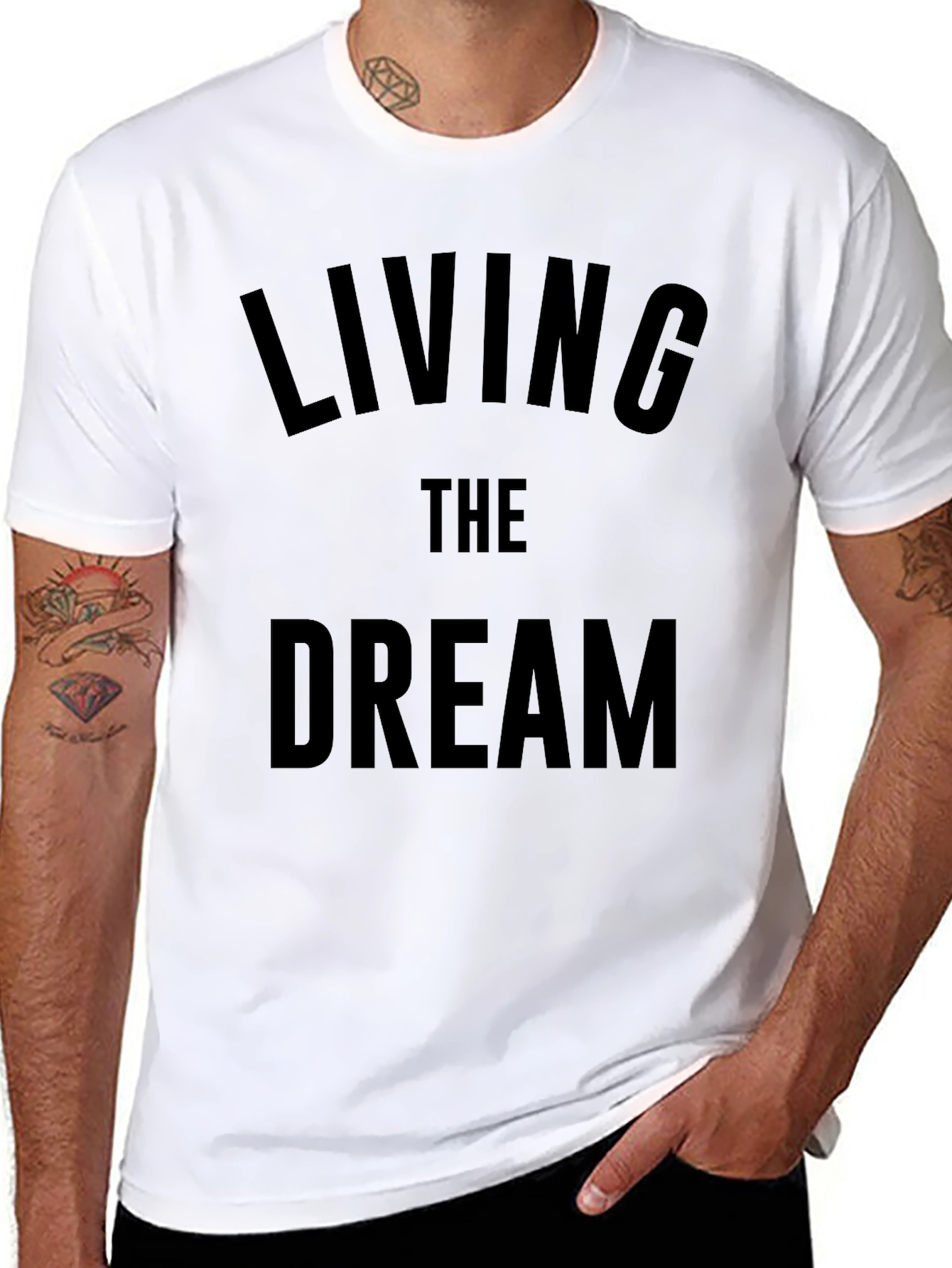 Living The Dream Graphic Tee - Mens Black T-Shirt