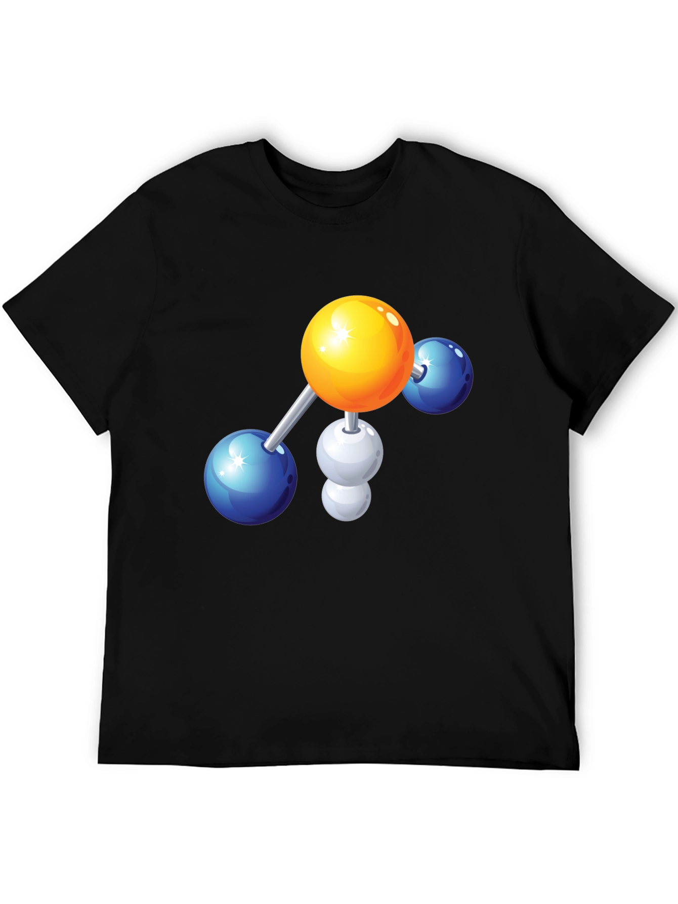 Science Molecule Graphic Tee - Black Cotton T-Shirt