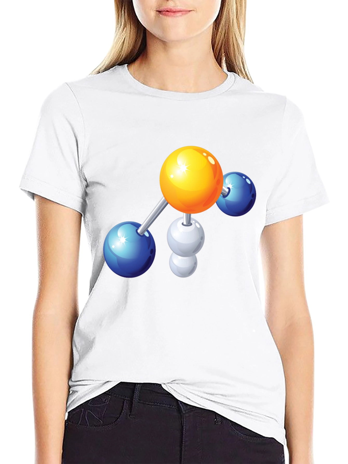 Science Molecule Graphic Tee - Black Cotton T-Shirt