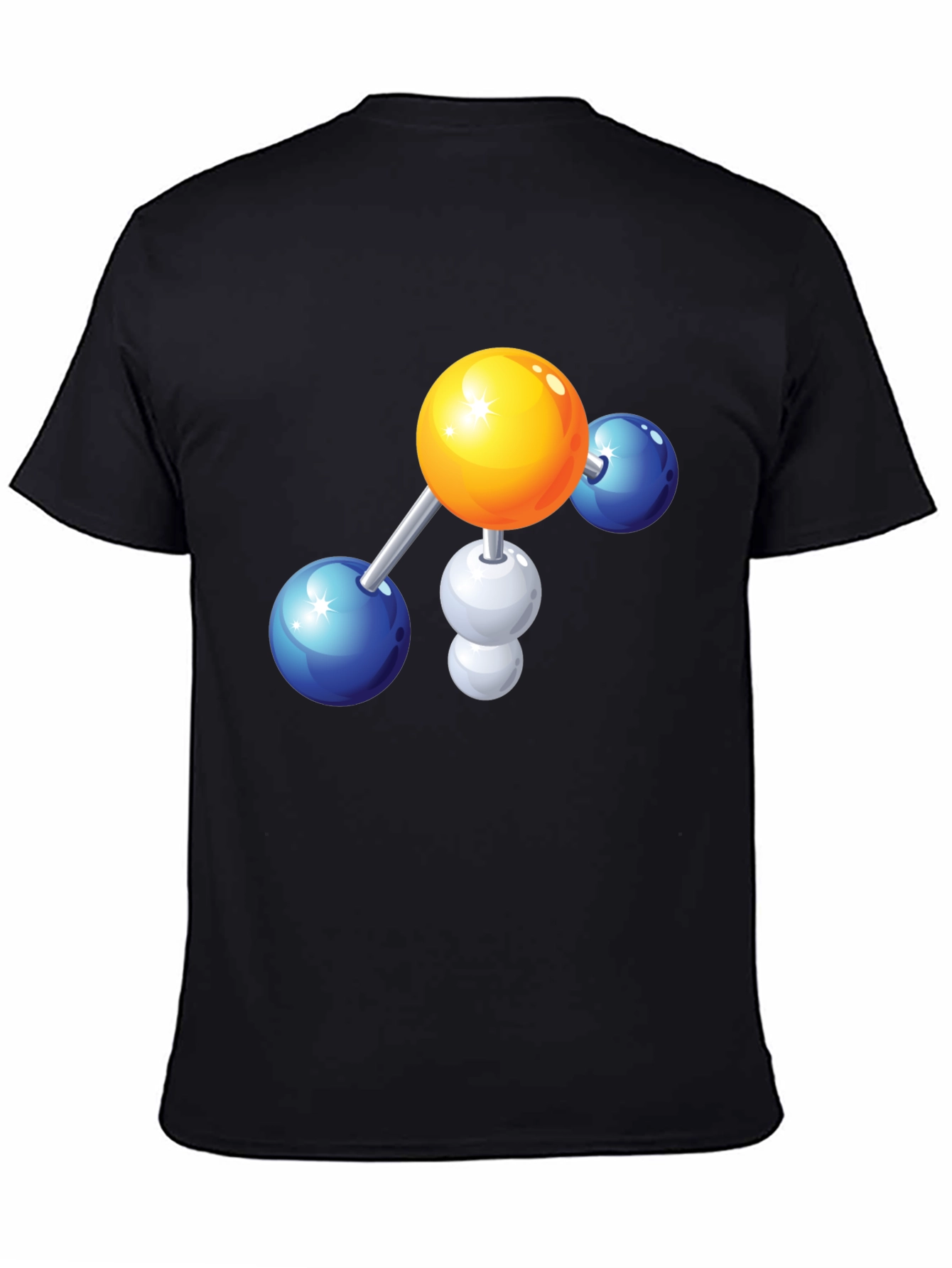 Science Molecule Graphic Tee - Black Cotton T-Shirt